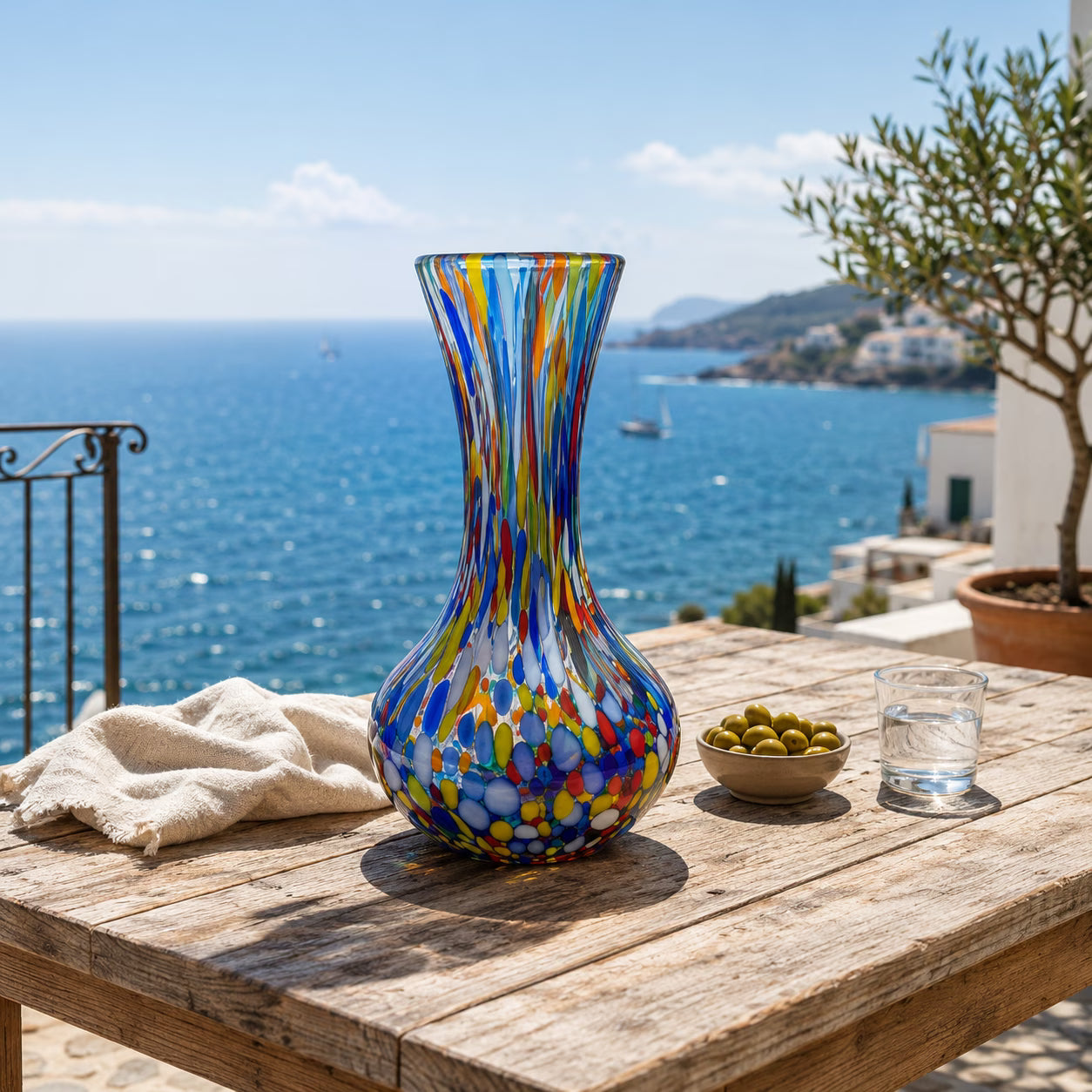 🇺🇸 Large Classic Hand-Blown Murano Glass Vase