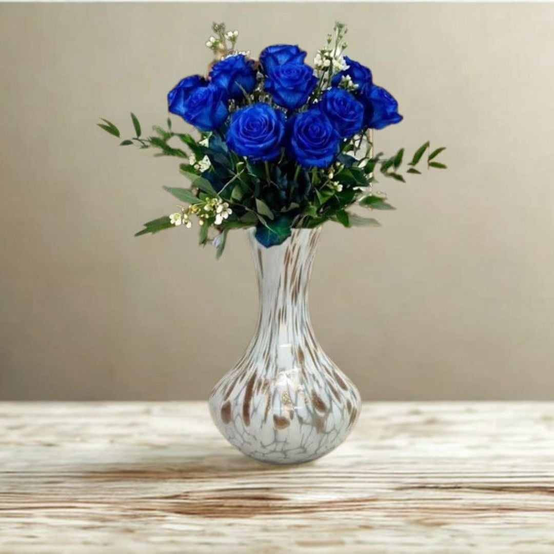🇬🇧 Hand-Blown Murano Aventurine Glass Vase