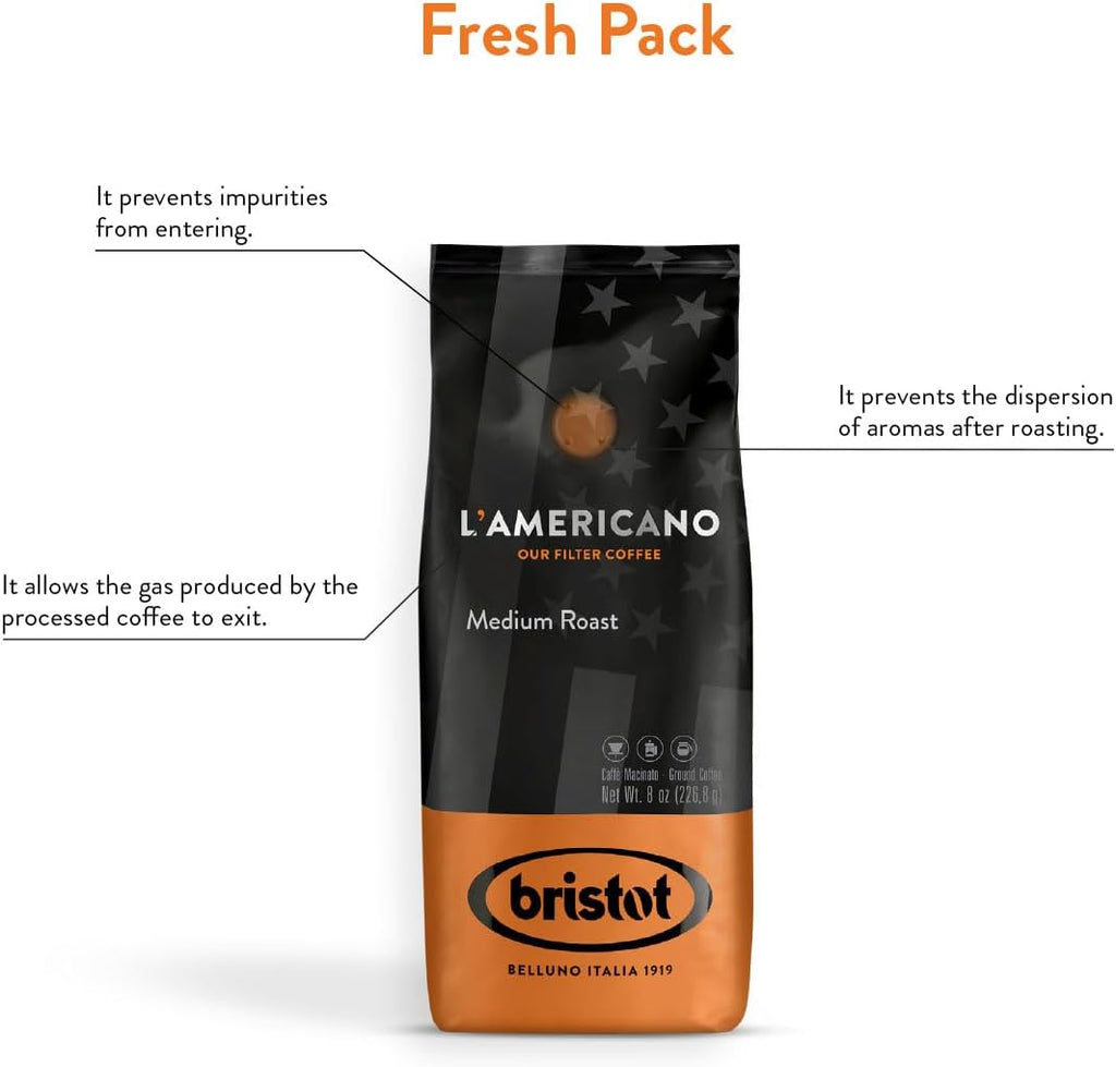 Bristot, Macinato per Filtro Americano Medium Roast - 904g