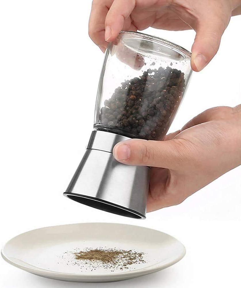Stainless Steel Pepper Mill with Adjustable Ceramic Manual Crusher Herb Grinder Suitable for Coarse Sea Salt, Peppercorns