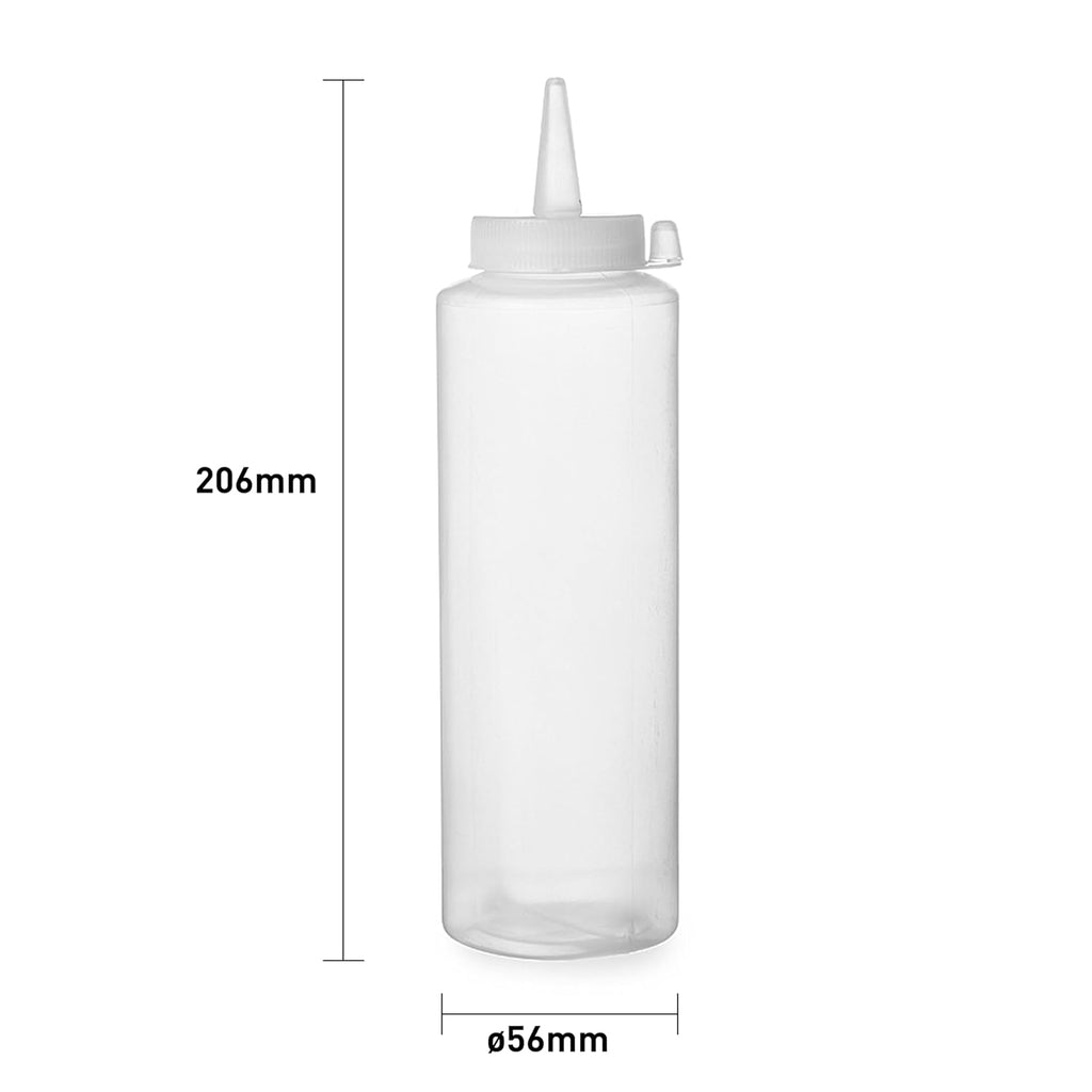HENDI Squeezable Measuring Bottle, 350 ml, Transparent