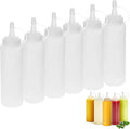 Plastic Squeeze Bottle, 6pcs 8oz Squeeze Bottle with Caps, Transparent Seasoning Dispenser - Leak Proof and BPA Free, for Ketchup, Mustard, Mayo, Hot Sauces, Olive Oil