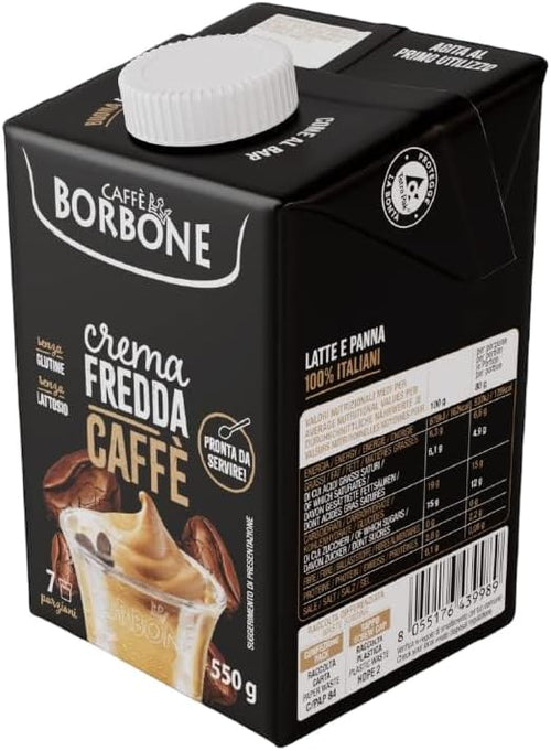 8X Borbone Crema di Latte al Caffè Fredda Pronta da Bere Senza Glutine Senza Lattosio - 550g [CAIYA® BOX da 8 Confezioni]