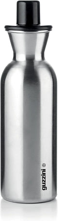 Guzzini - Kitchen Active Design, Perfect Dressing Steel Edition, Stainless Steel Oil/Vinegar Pot - Black, Ø 6.5 x H 22.5 cm | 500 CC - 11720110