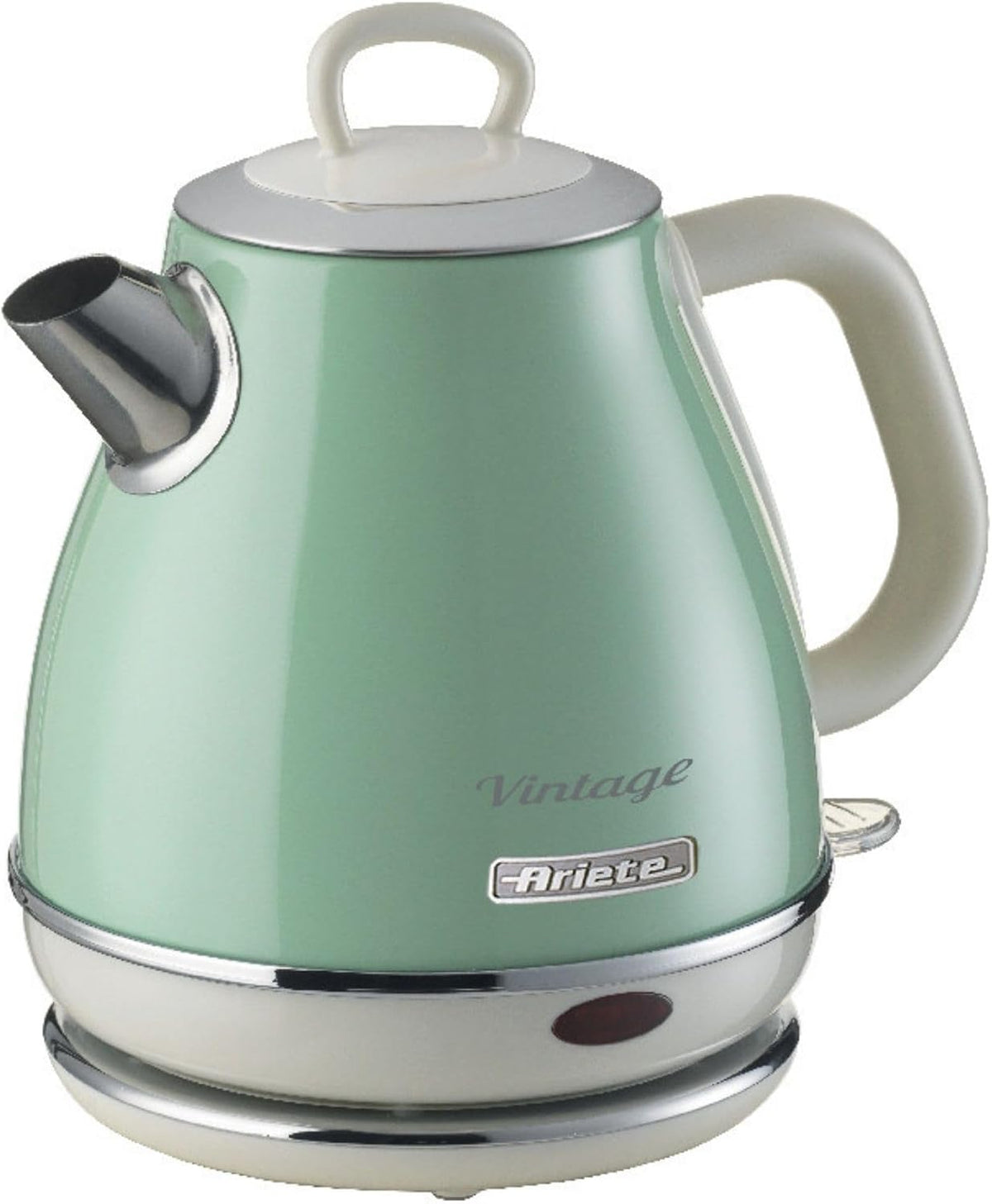 Ariete Vintage 2868 Kettle with Cordless Base 360° Automatic Shut-Off, Capacity 1 L, Stainless Steel, 1600 W, Green