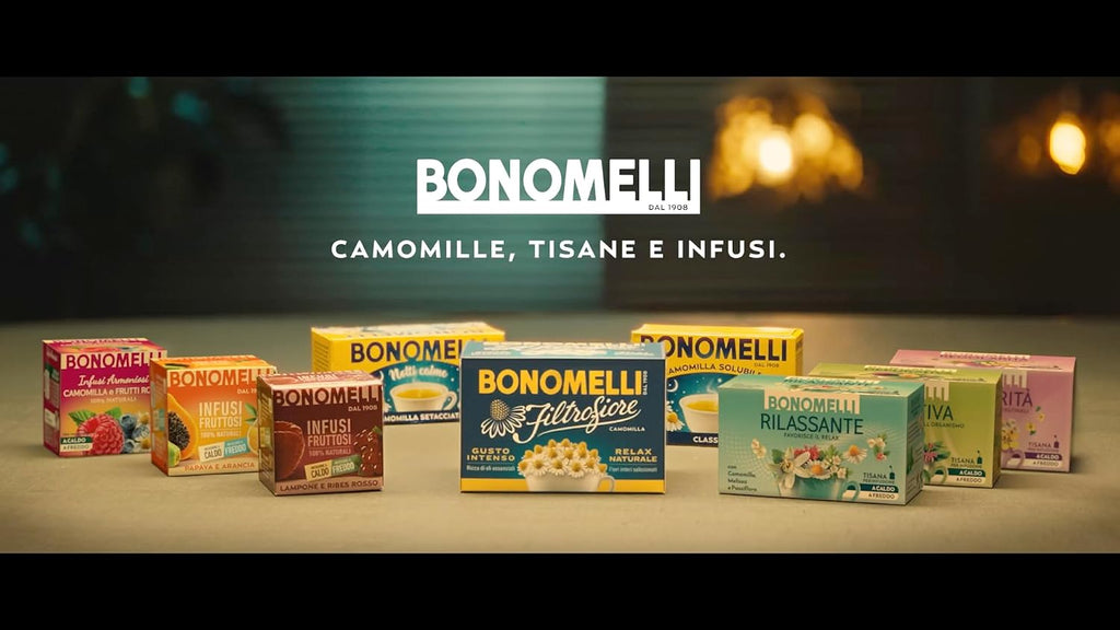 Bonomelli - Infusi Armoniosi - Camomilla e Frutti Rossi, Confezione da 12 filtri - Infusione a Caldo e a Freddo, Ingredienti 100% Naturali, Senza Zuccheri e Senza Calorie (24g)