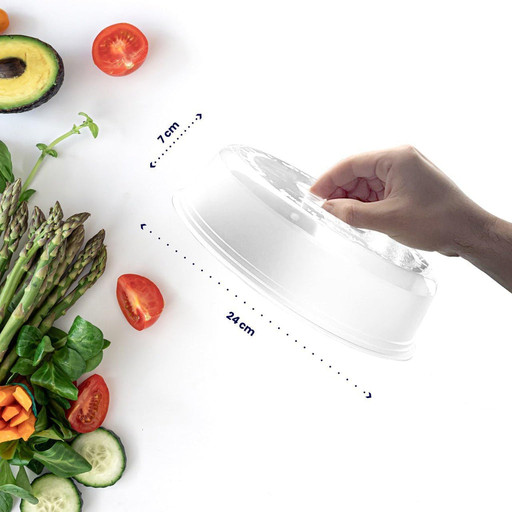 Coperchio microonde senza bpa per riscaldare gli alimenti - Coperchio per microonde antischizzo di 24 cm - Perfetto per proteggere i piatti alimentari
