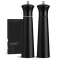 Black Sweden Home Salt and Pepper Mill in Wood - Elegant Salt and Pepper Mill Set - Pepper Mill with Black and White Design - Ceramic Spice Mill - Nordic Style - Perfect for Modern Table
