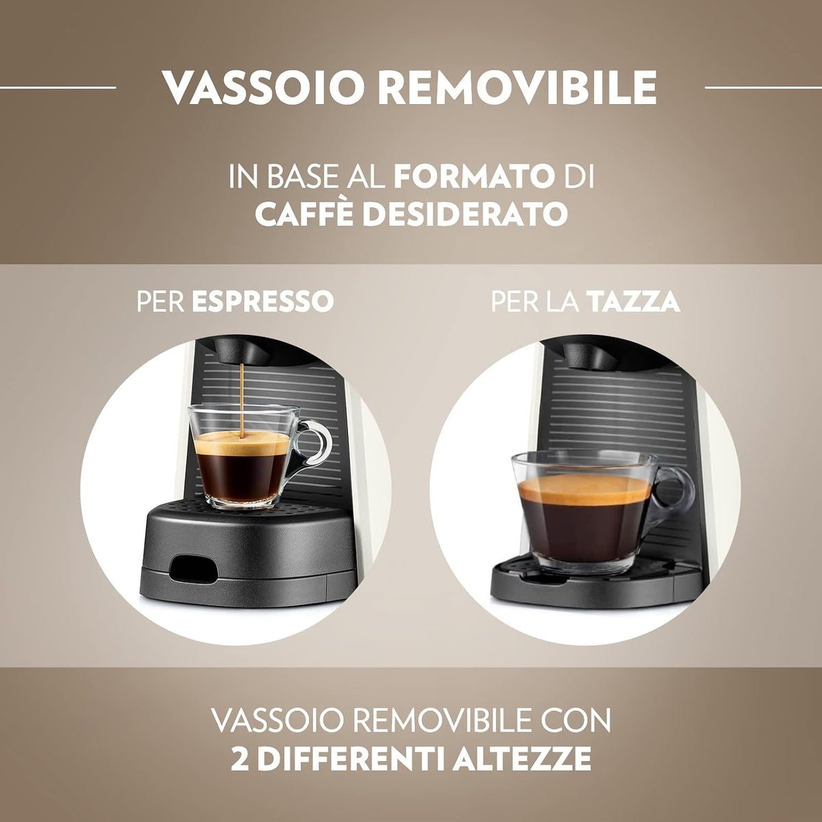 Lavazza, A Modo Mio Macchina per Caffè Tiny Bianca con 64 Capsule Qualità Rossa Incluse, Macchina per Espresso in Plastica Riciclata, 1450 W, 220-240 V, 50/60 Hz, 0.6 Litri