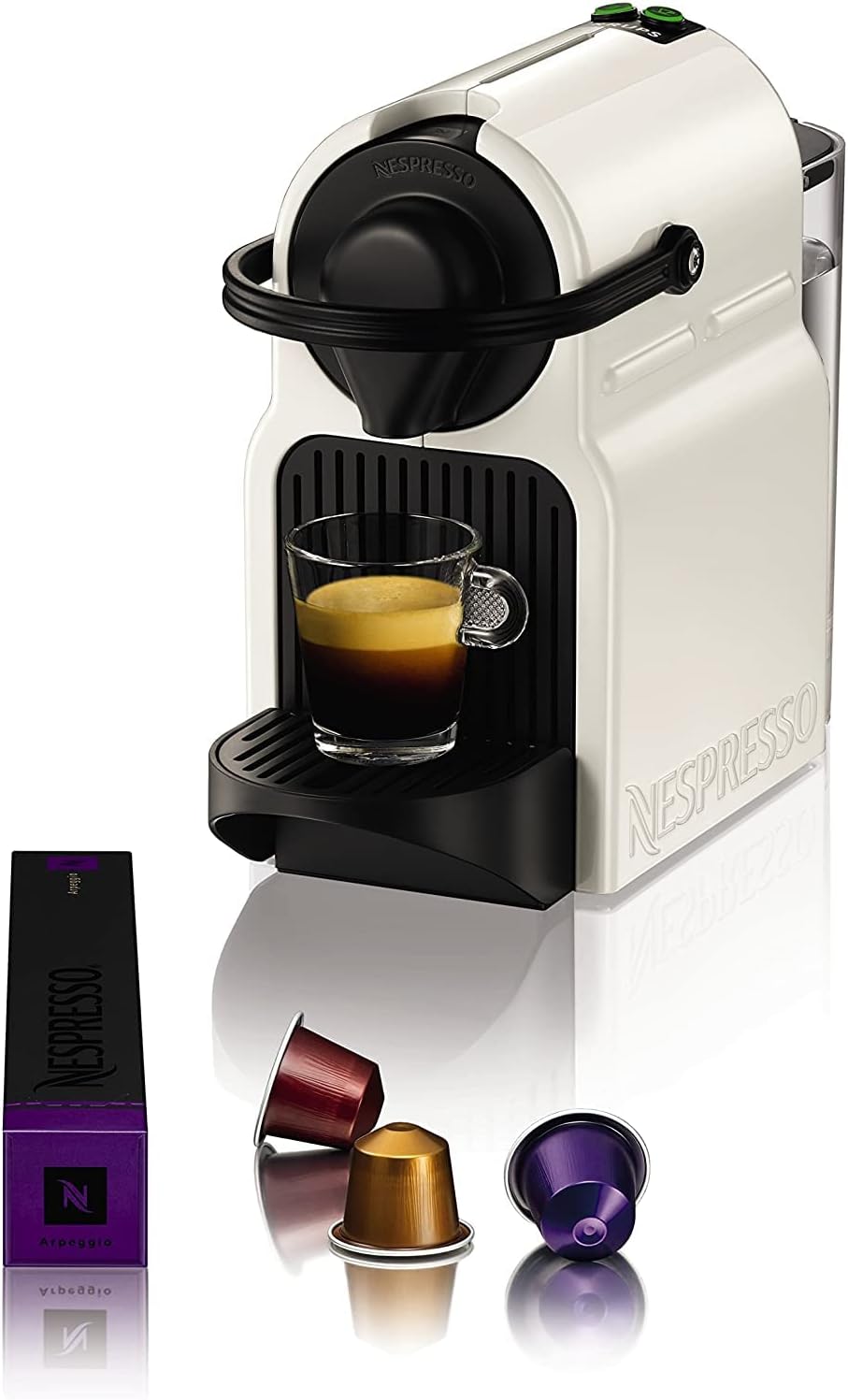 Nespresso Inissia XN1001, Krups Coffee Machine, Nespresso Capsule System, Water Tank 0.7L, White