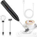 EBUYFIRE Electric Milk Frother, USB Rechargeable Electric Milk Frother, 3 Adjustable Speeds 2 Electric Whisks for Cappuccino, Caff