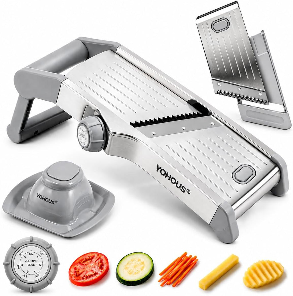 Professional Vegetable Mandolin, Adjustable Stainless Steel Vegetable Cutter