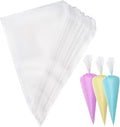 Carehabi Disposable Piping Bags, 100 Pieces Pastry Bags for Decorating Biscuit Cakes, Cake Decorating Bags (20 x 30 cm)