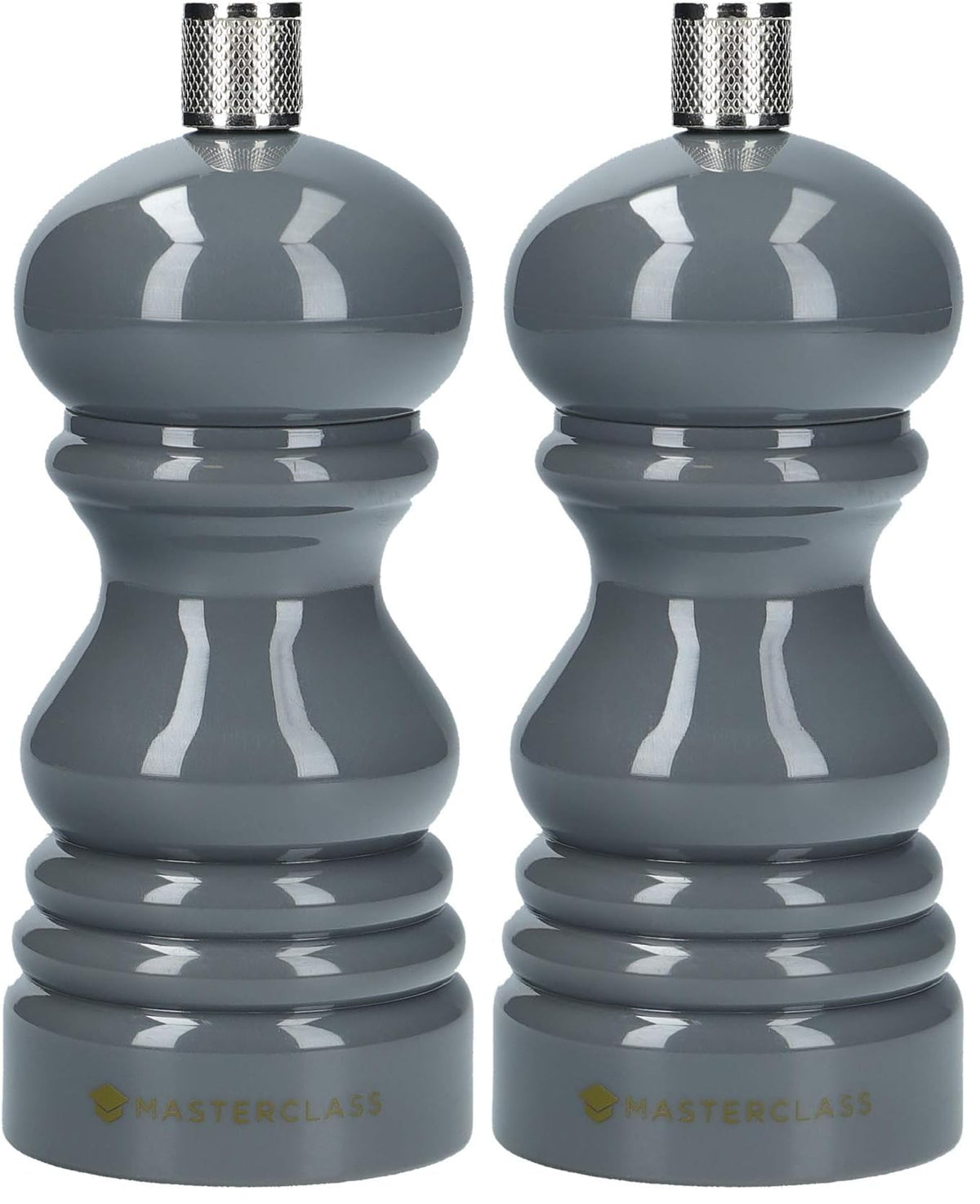 MasterClass 12 cm Pepper Mill or Salt Mill with Interchangeable Cap, Plastic, White