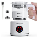 Morpilot Montalatte Elettrico, Milk Frother in Vetro, 4 in 1 Funzione, Bello da Vedere, Capacità 250ml per Schiumare o 500 ml per Riscaldare, Design Diviso, Nero