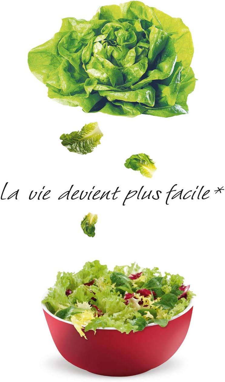 Moulinex Classic Centrifuga per insalata 5 L (5/7 peri), lavabile in lavastoviglie, Essa la insalata in modo semplice e veloce, pulsante stop, prodotto in Francia K1690104, prodotto in Francia