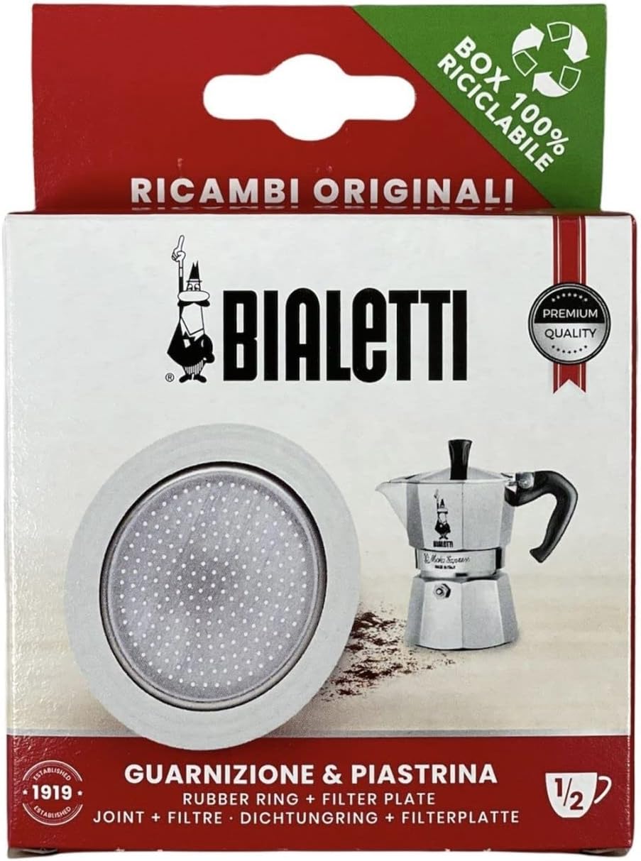 BIALETTI Replacement Gasket and Filter for Mokina Coffee Maker 1/2 Cup