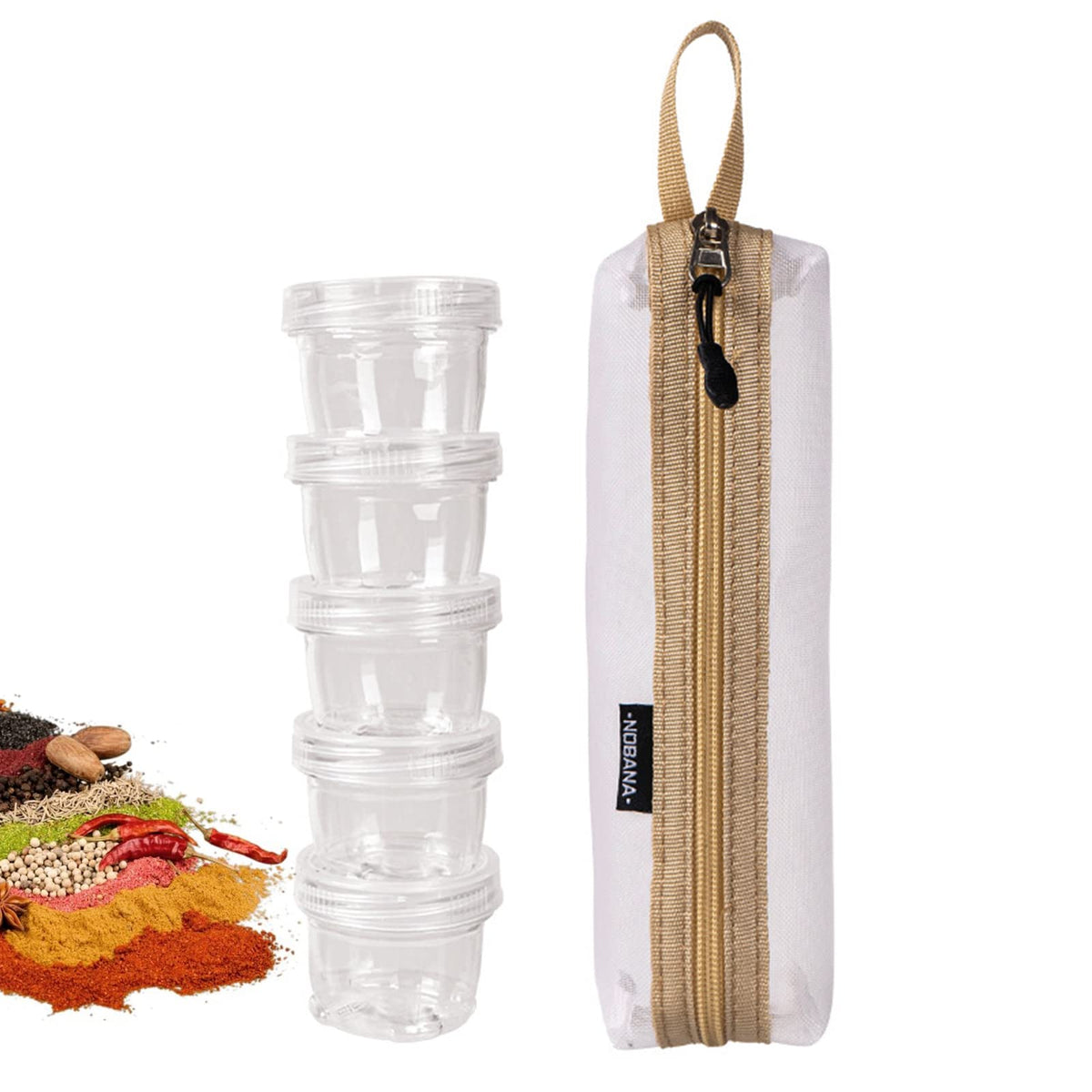 RoseFlower 6 x Portable Bottle of Holder Conditioning, Salt Oil Holder for Outdoor Travel, Spice Jar, Transparent Seasoning and Vinegar Bottle Container for Transportation Travel, Camping