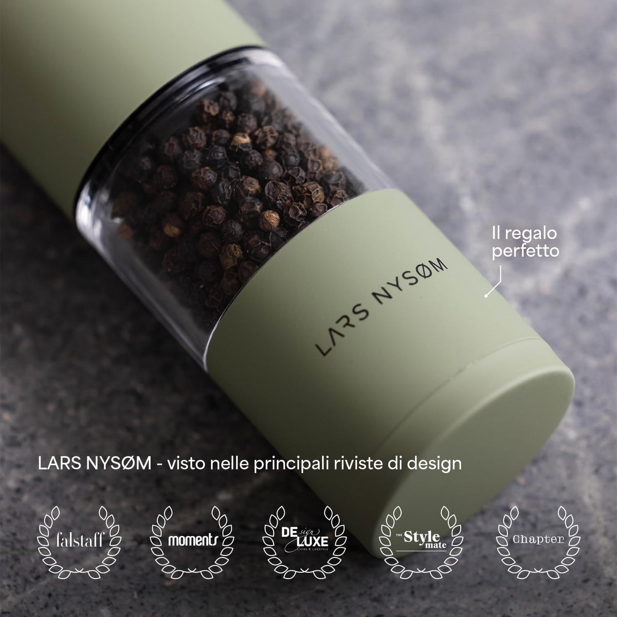 LARS NYSØM Salt and Pepper Mill Set – Manual Salt and Pepper Mill Mill Mill
