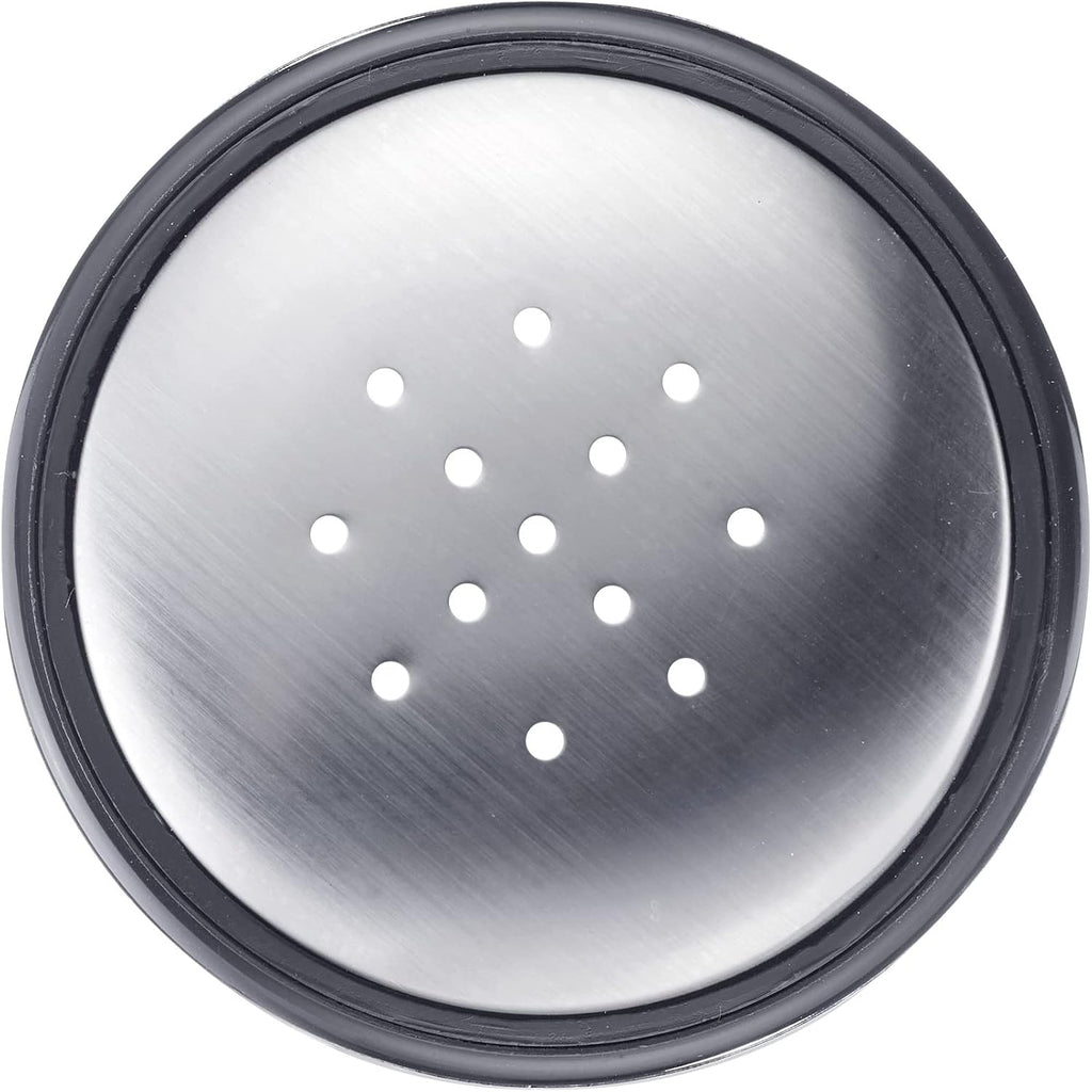 Westmark 63502260 Spice Shaker with Aromatic Lid Perforated Design, 190 ml, Glass/Stainless Steel/Plastic, Blacky, Transparent/Black/Silver