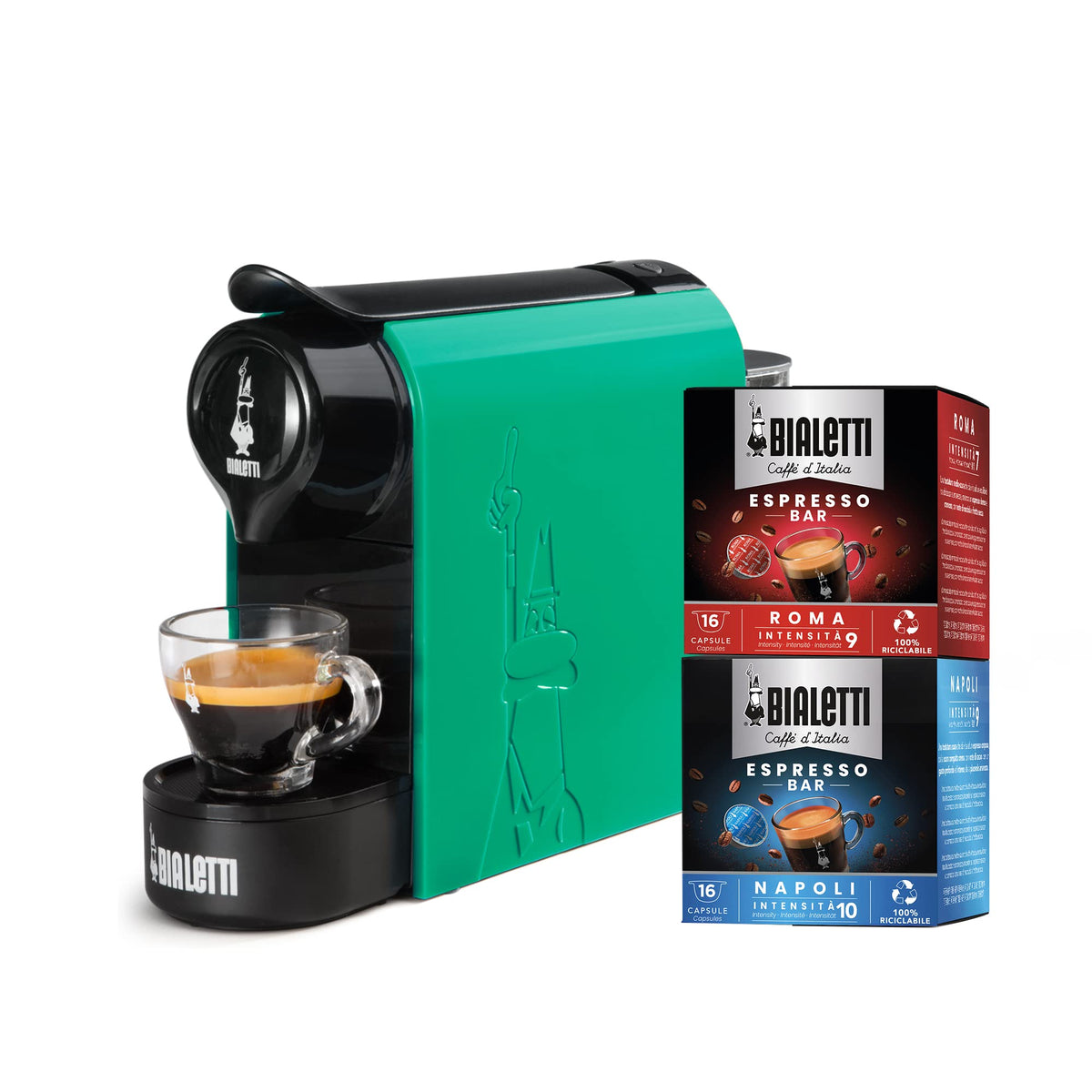 Bialetti Gioia Espresso Machine Including 32 Capsules, Works Only with Capsules, Black