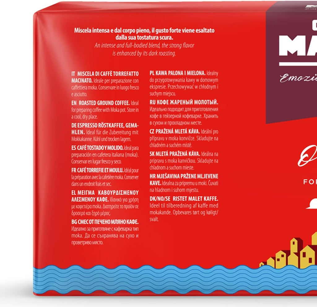 Caffè Mauro Torrefazione miscela Original - Caffè macinato per Moka - Intensità 10/10-4 confezioni da 250g
