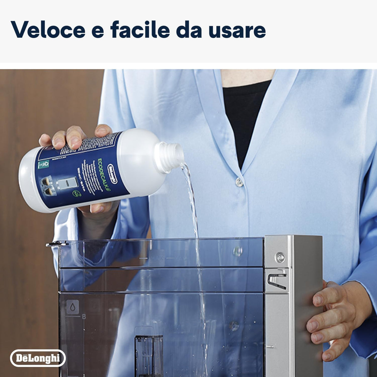 De'Longhi EcoDecalk Decalcificante DLSC500, 5 Dosi di Decalcificazione, Accessorio Manutenzione Macchina da Caffè, Ingredienti di Origine Vegetale, Bottiglia Con 5 Dosi, 500ml