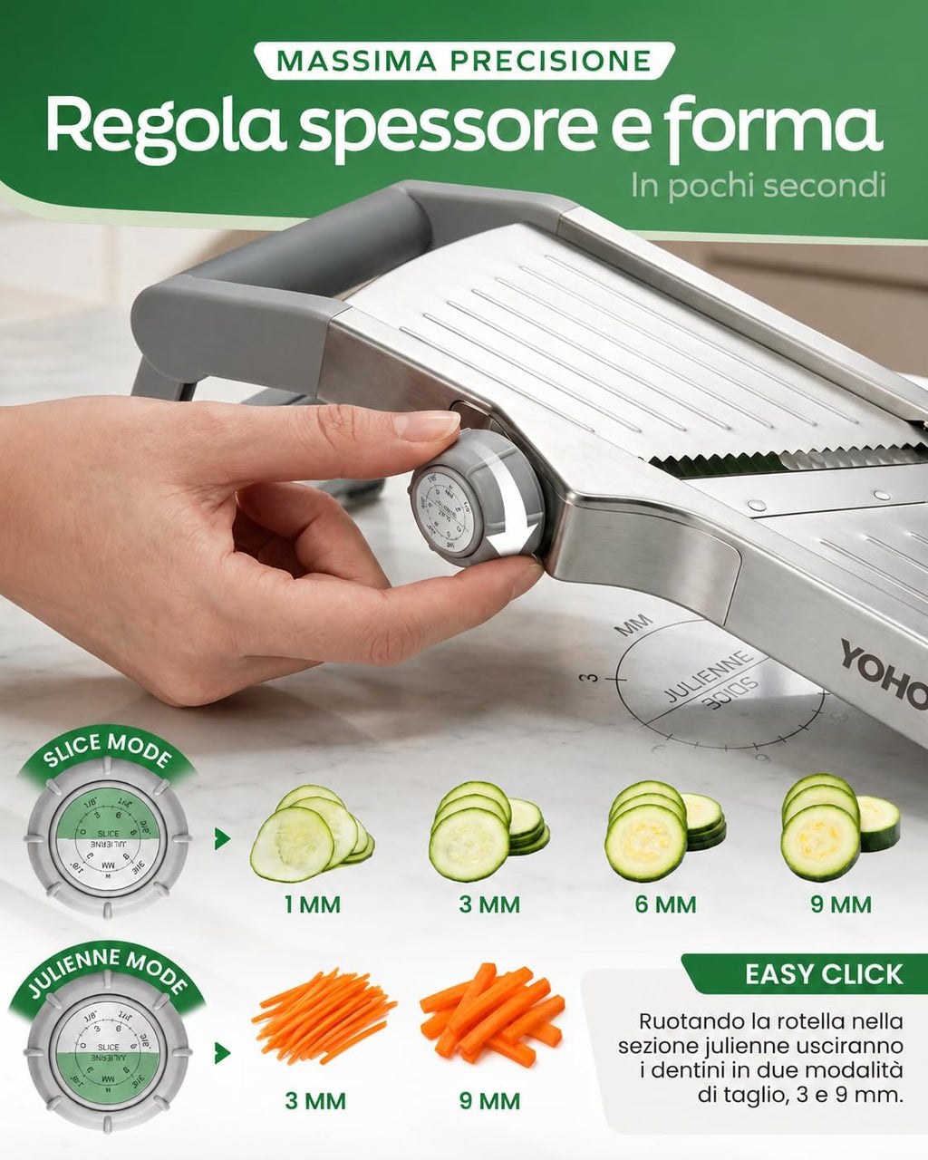 Professional Vegetable Mandolin, Adjustable Stainless Steel Vegetable Cutter