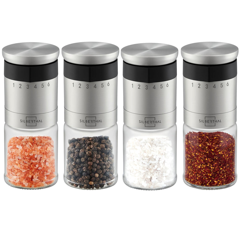 SILBERTHAL Pepper and Salt Grinder Adjustable 6 Levels - Stainless Steel