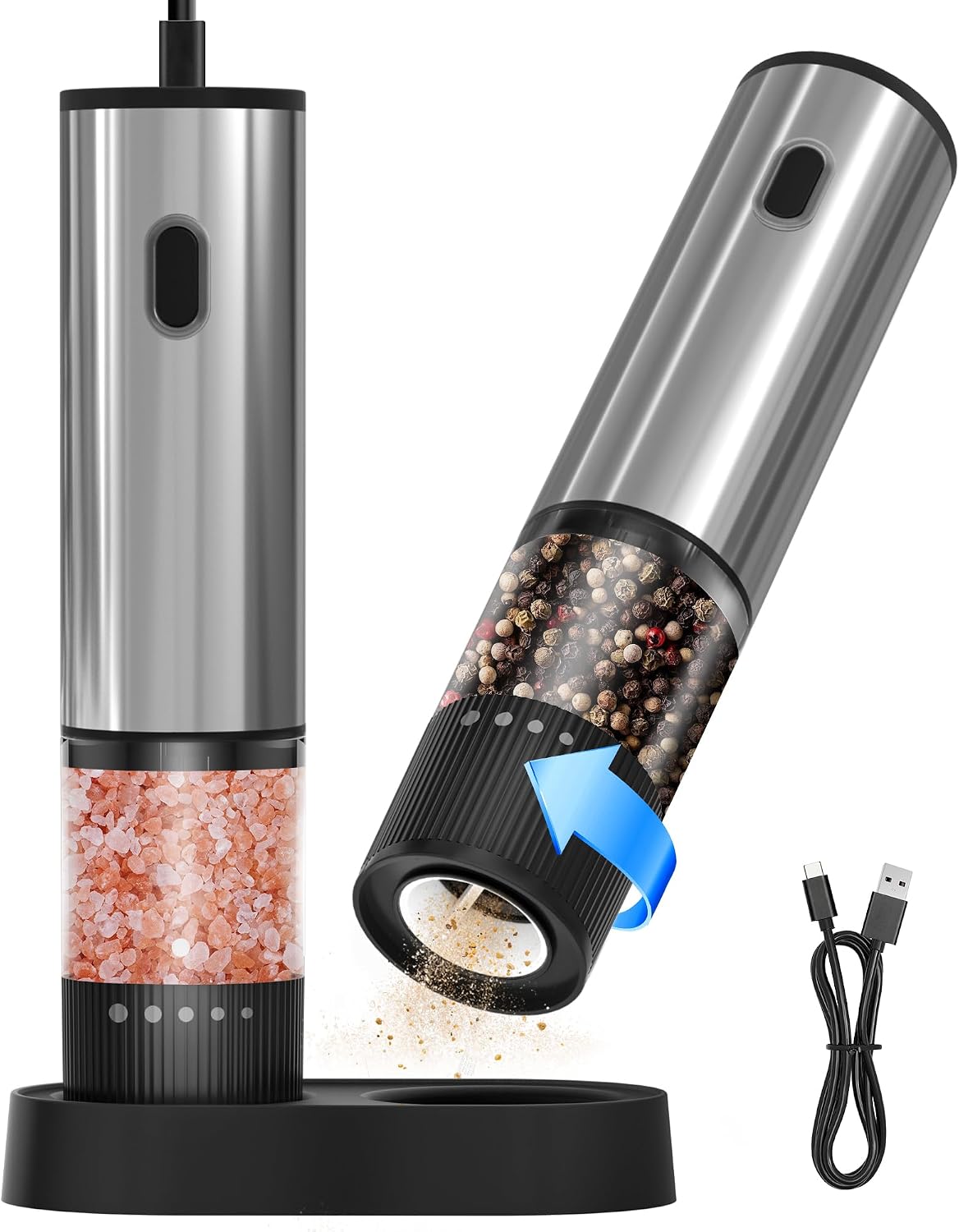 KitchenBoss Electric Pepper Mill 2 Set 2 ml USB-C Charging