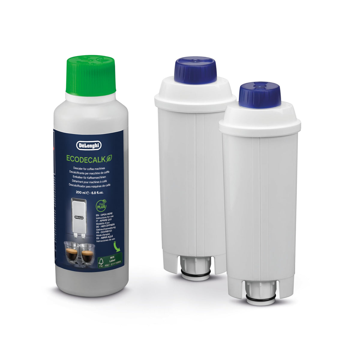 De'Longhi DLSC002 Filtro Addolcitore per Acqua Macchina Caffè Automatiche, Ricambio Filtro Macchina Caffè della Serie Ecam, Utile e facile da installare nel serbatoio dell'acqua, MADE IN ITALY