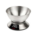 Girmi PS85 Bilancia Elettronica da Cucina,1 g/5 kg, Grande ciotola 2 L, Corpo e Ciotola Inox, Display retroilluminato, Funzione TARA, Timer