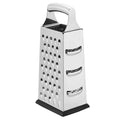 Amazon Basics Heavy Duty Rectangular Cheese Grater 4 Sided Box Stainless Steel with Non-Slip Base, 9 Inch, Black