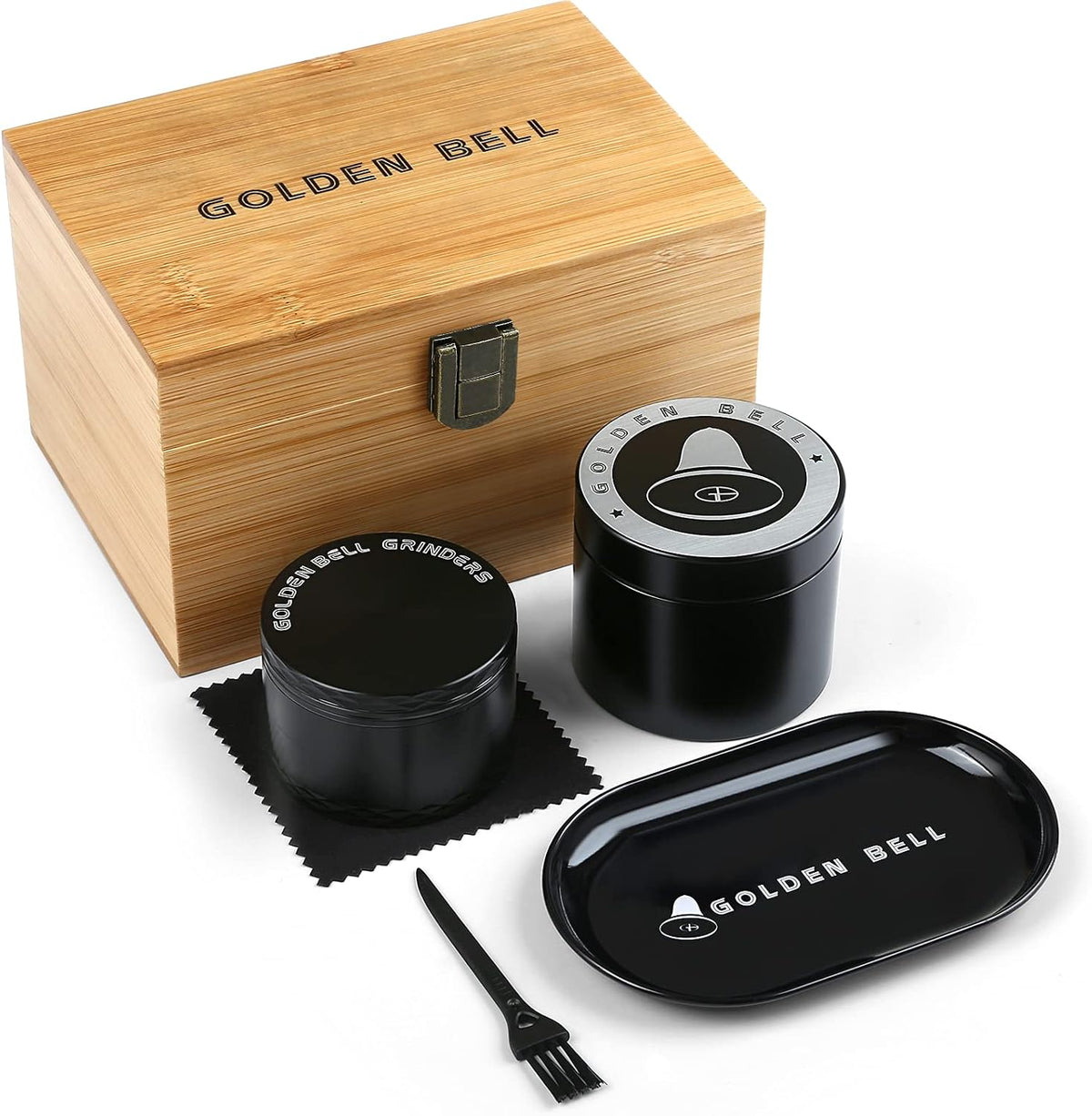 LIHAO Professional 4-Part Metal Grinder Box with Tray Storage Jar Gift for Men Christmas Valentine's Day Birthday