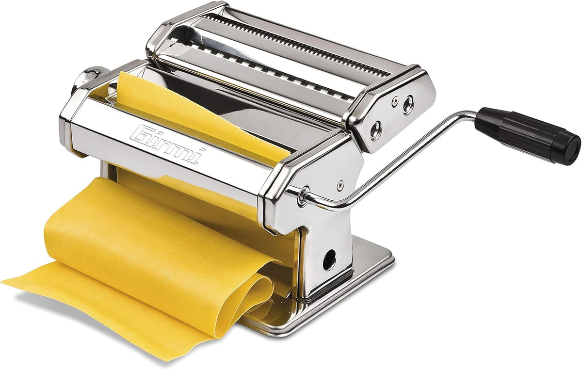 Girmi IM90 Pasta Maker, Stainless Steel, 9 Adjustments, Aluminium Rollers 15 cm, 3 Pasta Formats, Stainless Steel