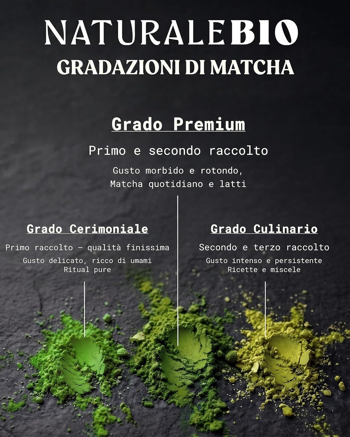 NaturaleBio Matcha Premium Giapponese Bio in Polvere con L-Teanina