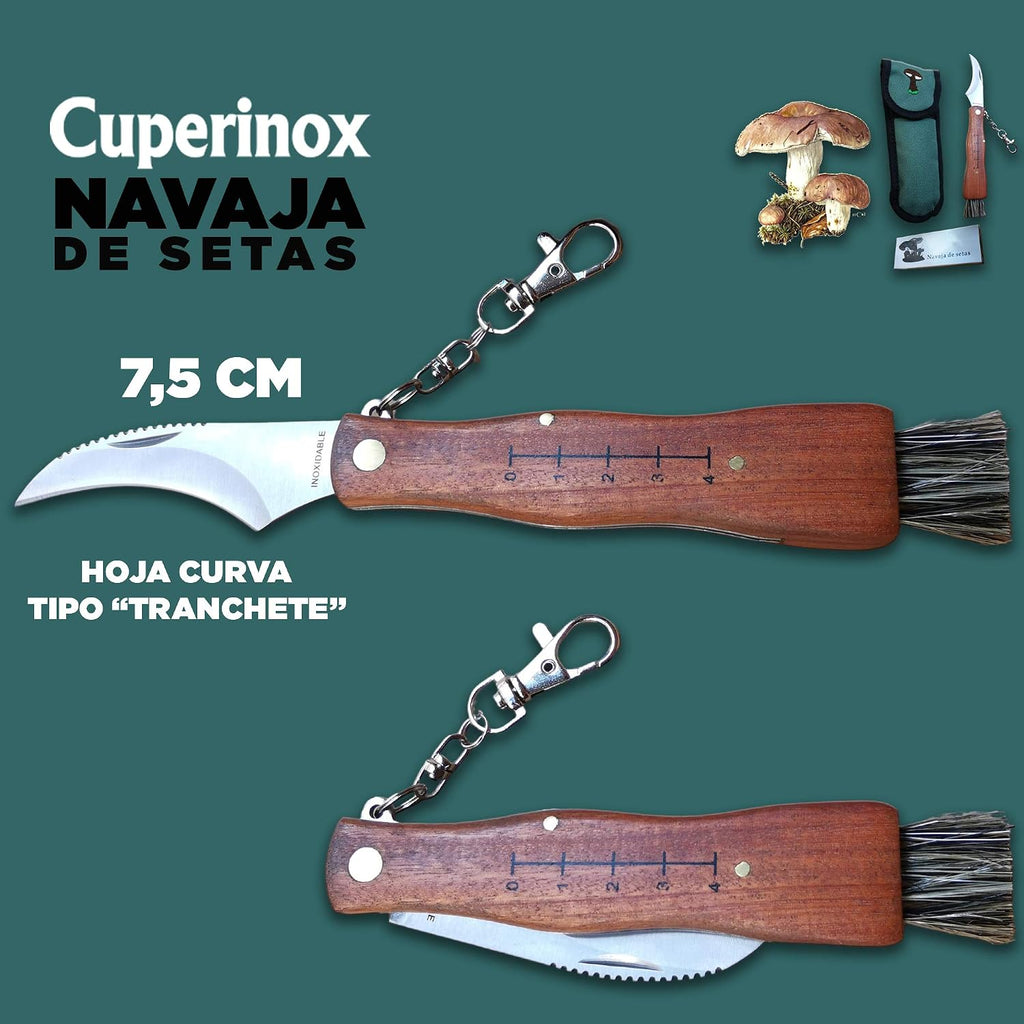 coltello per funghi, in acciaio inox, con custodia, coltello incluso, coltello micologica