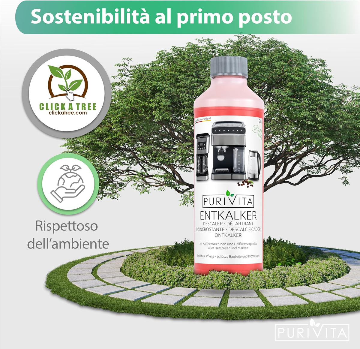 PURIVITA® Decalcificante Universale Macchina Caffè e Bollitore, 500ml