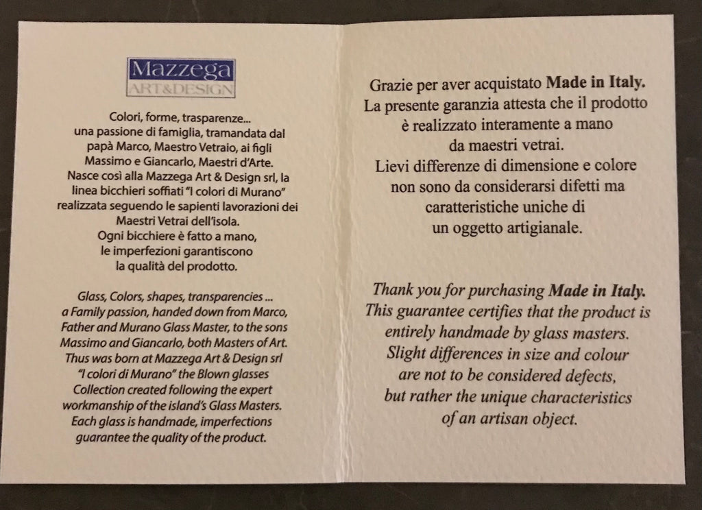 1 Vaso in Vetro Arlecchino Soffiato e Lavorato a Mano di Murano, Tesori da collezione