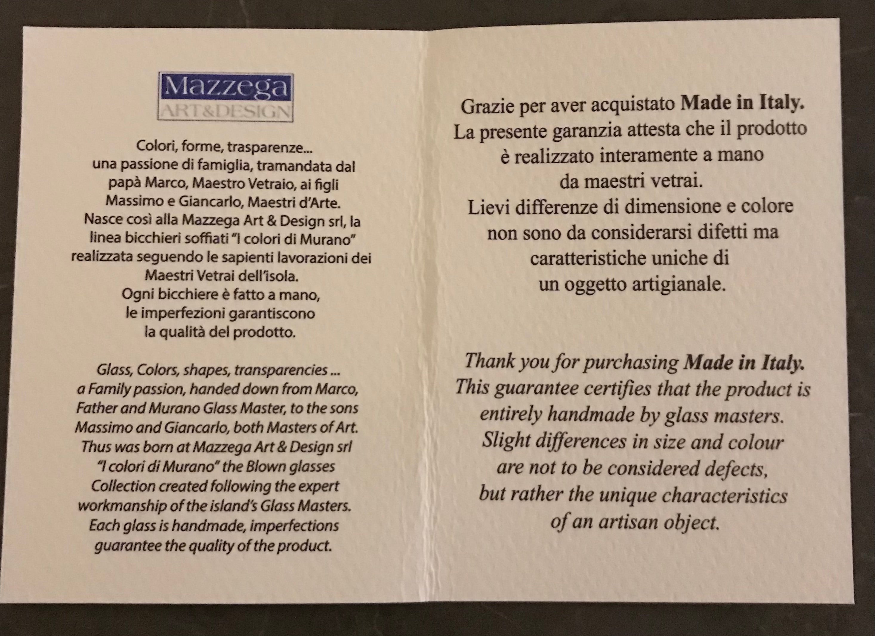 1 Vaso in Vetro Arlecchino Soffiato e Lavorato a Mano di Murano, Tesori da collezione