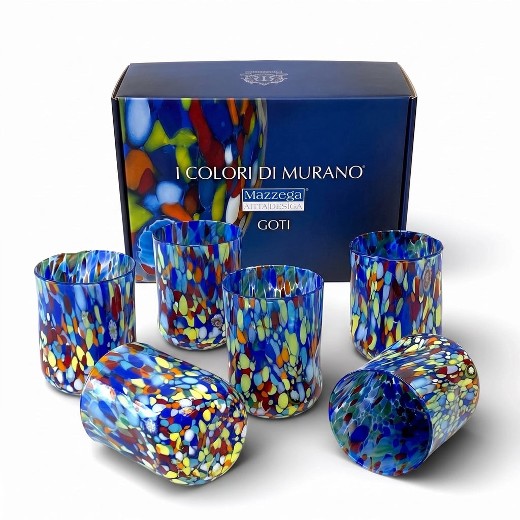 Bicchieri Cilindro Classic  “I Colori di Murano” Tesori da Collezione