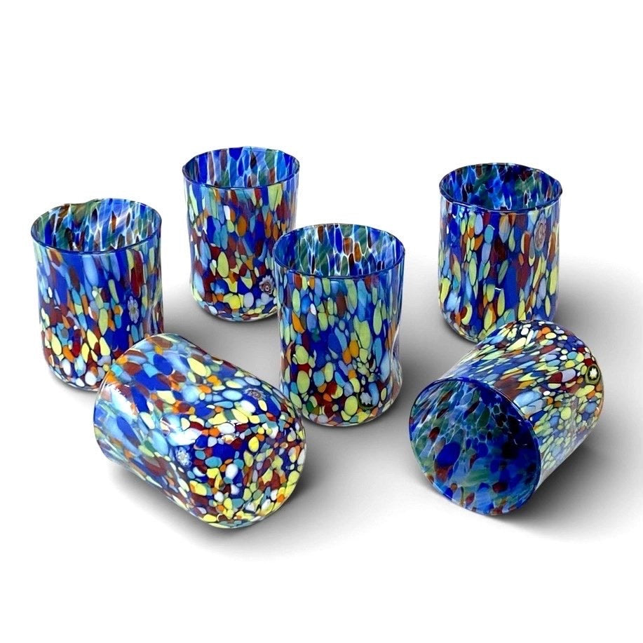 Bicchieri Cilindro Classic  “I Colori di Murano” Tesori da Collezione