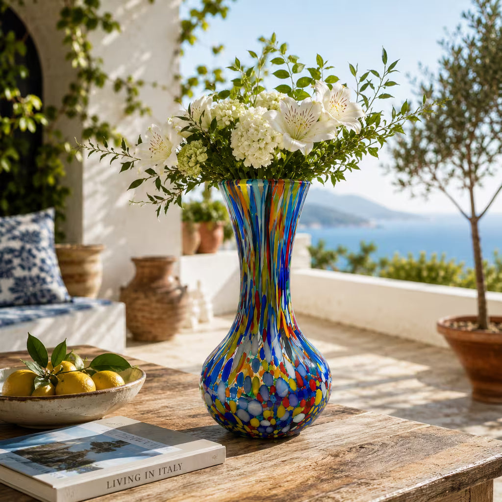 🇮🇹 Large Classic Hand-Blown Murano Glass Vase
